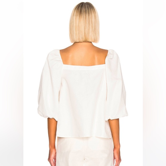 Cult Gaia Aurel white cotton linen tie front top size XS - Picture 5 of 9